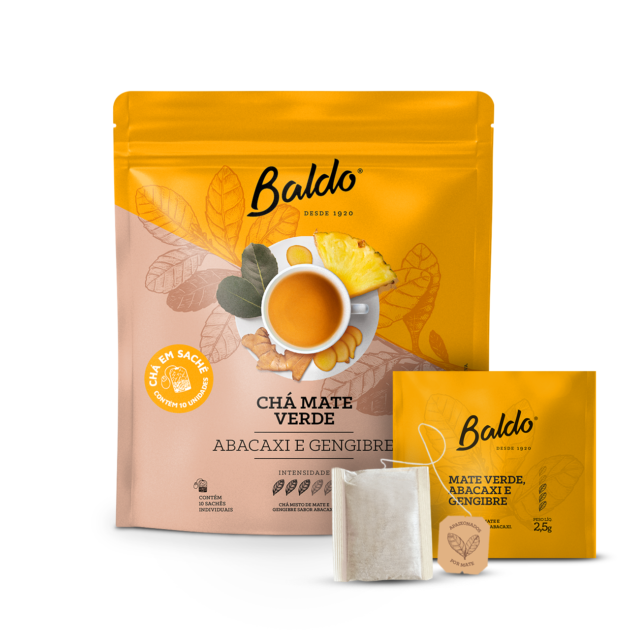 CHÁ MATE VERDE ABACAXI E GENGIBRE 10x2,5g