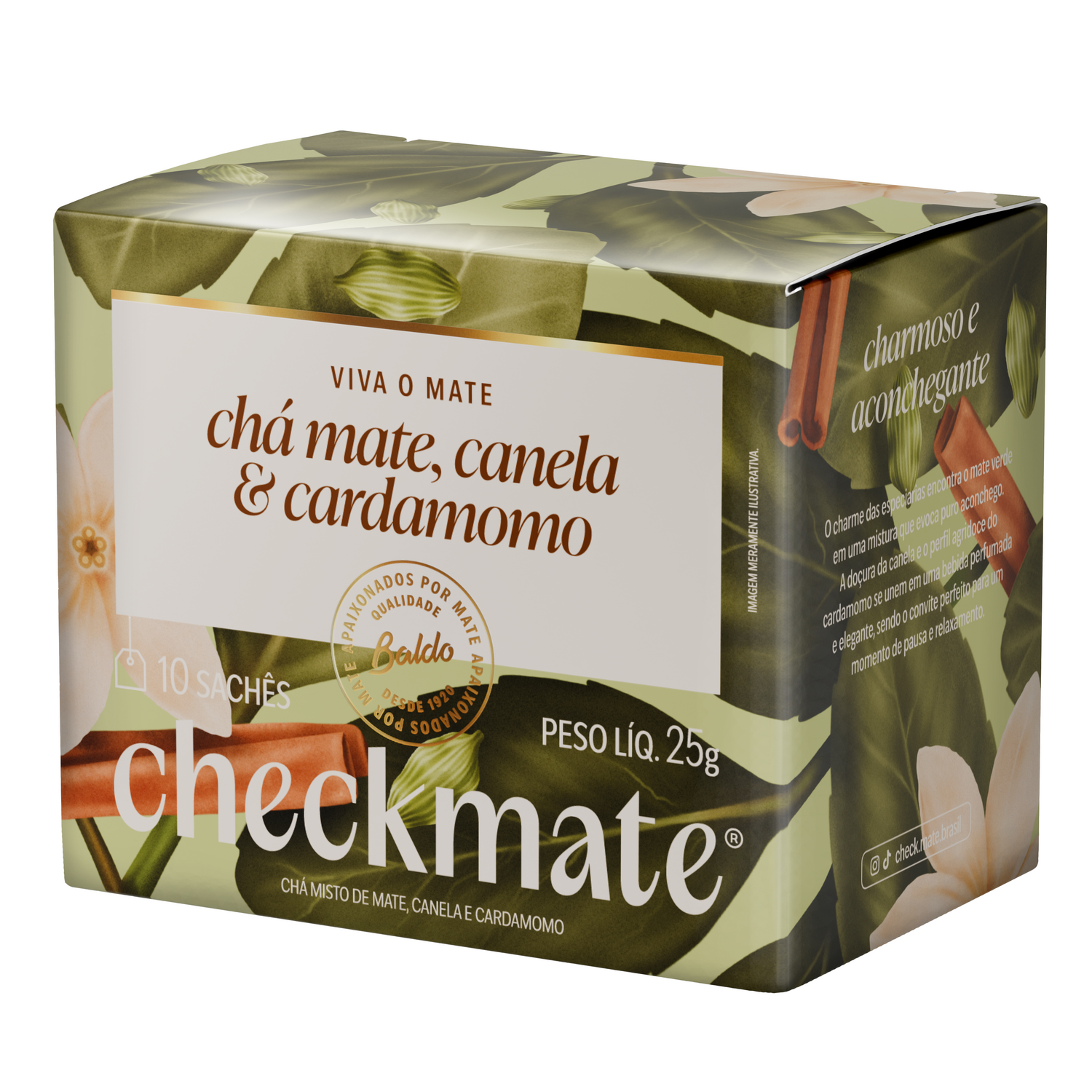 CHÁ MATE VERDE CARDAMOMO E CANELA 10x2,5g