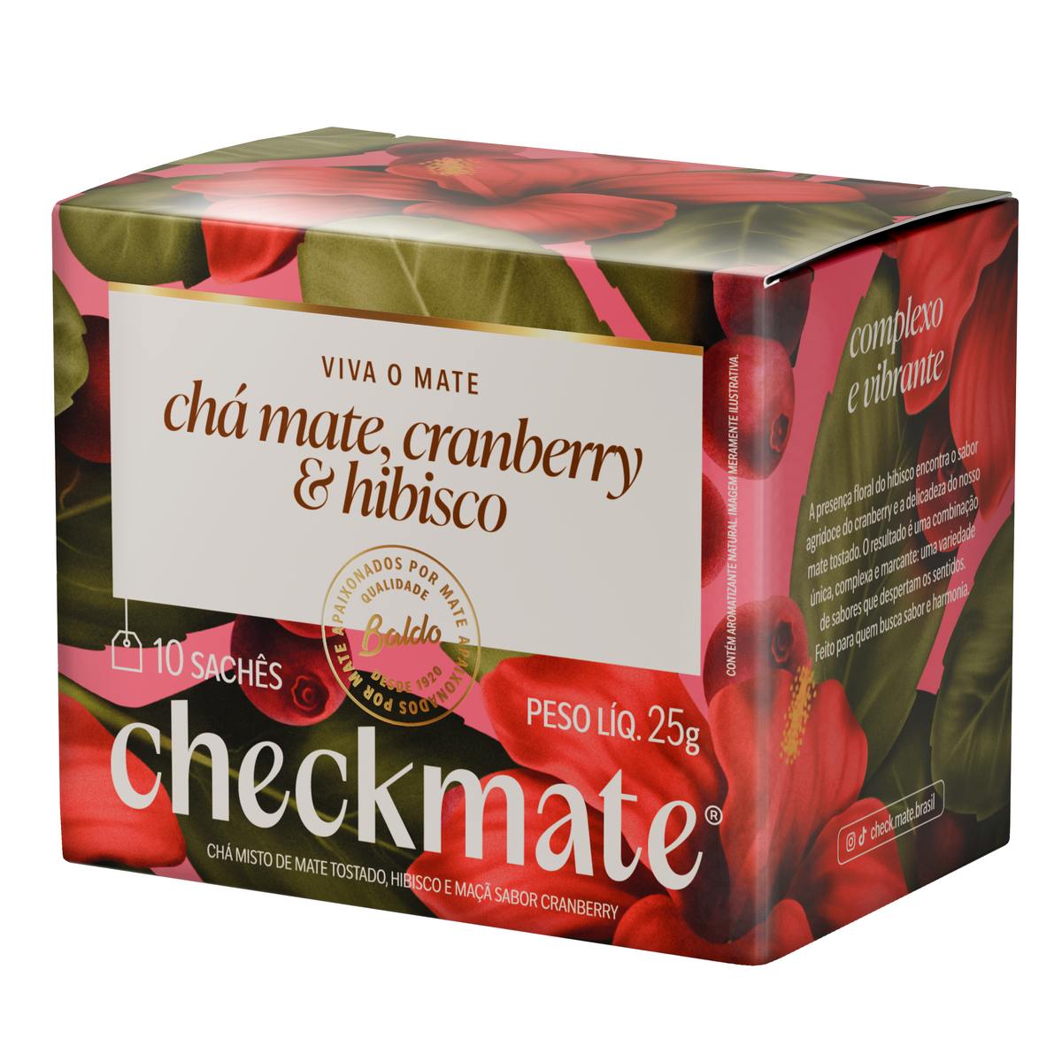 CHÁ MATE CRANBERRY E HIBISCO 10x2,5g