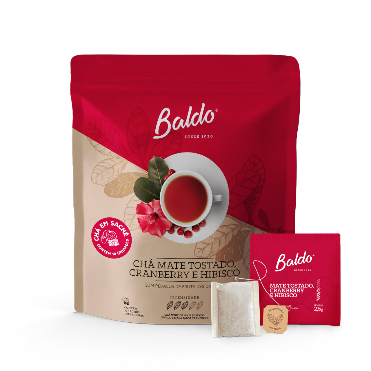 CHÁ MATE CRANBERRY E HIBISCO 10x2,5g