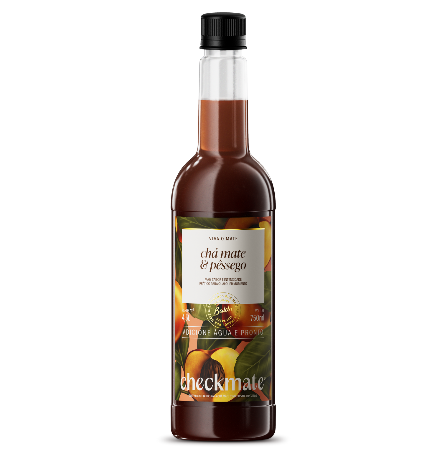 CHÁ MATE SABORIZADO PÊSSEGO 750ml